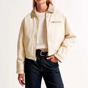 Abercrombie Cropped Twill Workwear Jacket